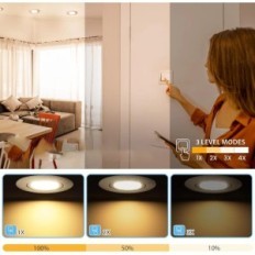 Roterande LED-strålkastare 12 st. 6W IP44 för badrum 3-graders värme Vit 3000K