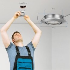 Sukant LED priekiniai žibintai 12 vnt. 6W IP44 vonios kambario 3 laipsnių šilumui balta 3000k