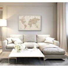 World map on canvas with a German cork decoration 70x50 cm pattern 9