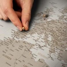 World map on canvas with a German cork decoration 70x50 cm pattern 9