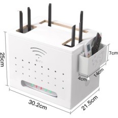 Boîte de routeur et modem Catekro avec gestion de câbles blancs