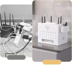 Ügy router és Catekro modem fehér kábel menedzsment