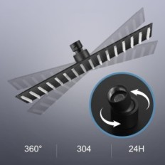 UŻYWANE Deszczownica sufitowa 40cm KINLIV czarna stal 304 kwadratowa