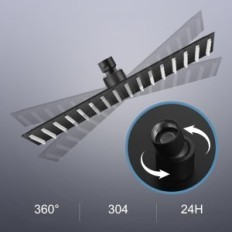 Käytetyt 40cm katto sadetakki musta teräs 304 neliö