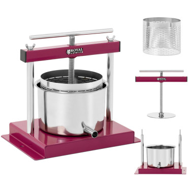 Imprensa. Suco de manuseio de vinho. Aço inoxidável feito à mão. 3l