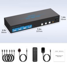 Použité KVM Switch USB 3.0 HDMI + DisplayPort 3 ks 4 USB CMSTEDCD VP-SW331