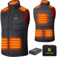 Verwarmingsvest Heren Toastiv met batterij 7.4V 16000mAh 8 Zones Maat M