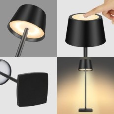 Poškodené MQLOON BC963-a bezdrôtové lampy stmievanie čierna