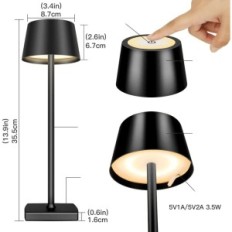 Mqloon danificado BC963 - um lâmpada sem fio escurecimento preto