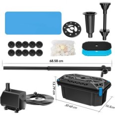 Gebruikte watervijverfilter met pomp 2500 L / H Billing RGB LED-set