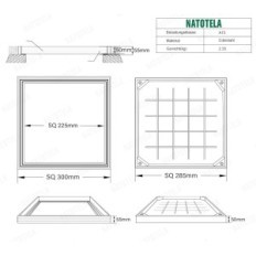 Couvercle de trappe d'aluminium 30x30 cm Neato EN124 A15 Square