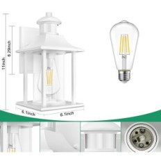 Lâmpada LED branco externo Lamomo 0431-DE 3 Modos Sensor de movimento IP23