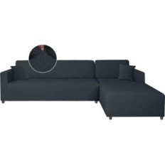 Brukt deksel på hjørnet sofaen Ystyle L fleksibel glatt 3 + 3 operativsystem. grå