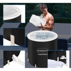 Incomplete / Used Folding Bathtub Blower Yiyobeatso 75x75cm with Mobile Cover for Shower