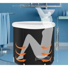 Unvollständige / gebrauchte Faltbadewanne Gebläse Yiyobeatso 75x75cm mit mobilen Abdeckung für Dusche