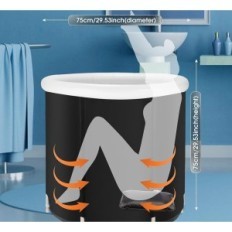 Neúplné / použité skládací vany ventilátor YiyObeatso 75x75cm s mobilním krytem pro sprchu