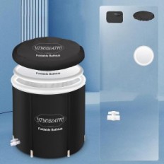 Neúplné / použité skládací vany ventilátor YiyObeatso 75x75cm s mobilním krytem pro sprchu