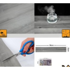 Samolepilne vinilne plošče 40 kosov. NUFLR 15x90cm vodoodporna siva PVC