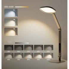 Skrivebordslampe Litones F-630 15W Lysstyrkejustering 3 Lysmodus Svart