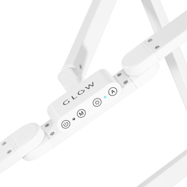 Lampe de traitement de table Glow L04 blanche — gros plan commandes
