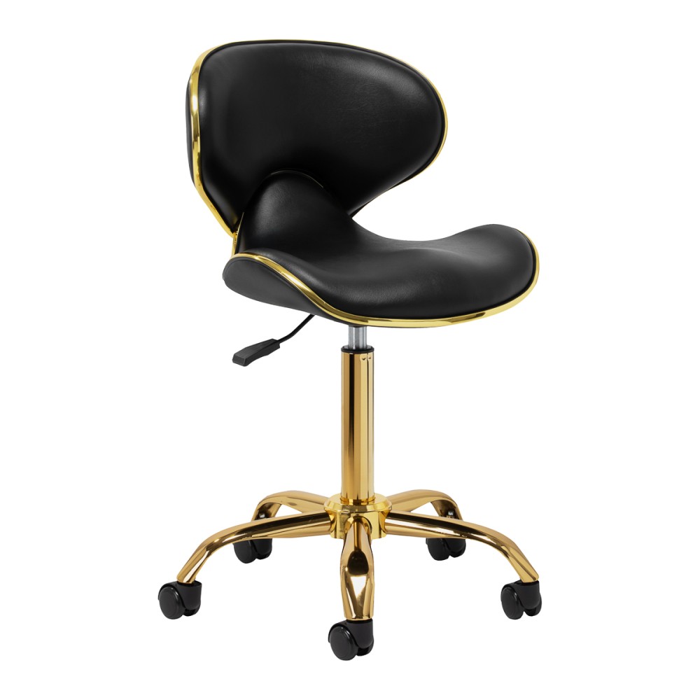 Sgabello cosmetico Gabbiano Q-4599G nero — vista frontale