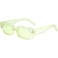 Usado Retro Unisex Sunglasses retangular UV400 Qinqilanqi Green