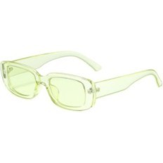 UŻYWANY Okulary przeciwsłoneczne retro unisex prostokątne UV400 Qinqilanqi zielone