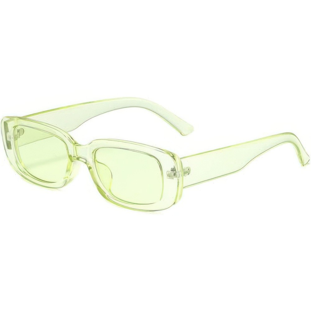 Lietota Retro Unisex saulesbrilles taisnstūra UV400 Qinqilanqi zaļš