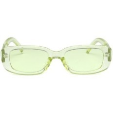 Occhiali da sole retrò unisex usati Rettangolare UV400 Qinqilanqi Green