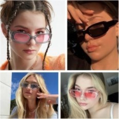 Χρησιμοποιείται ρετρό Unisex γυαλιά ηλίου ορθογώνιο UV400 Qinqilanqi πράσινο