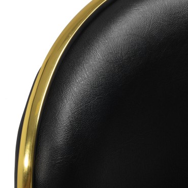 Tabouret cosmétique Gabbiano Q-4599G noir — gros plan assise