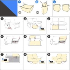 2-lovų sėdynės viršelis SOF Tianshu TS0051-11UK džinsai mėlyna