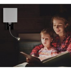 Lâmpada de leitura LED Ajustável Allomn Ganso Pescoço USB Chrome Exhibition