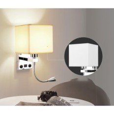 Lampada da lettura a LED regolabile Allomn Collo d'oca Usb Chrome Exhibition
