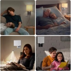 LED-leeslamp Verstelbare Allomn Goose Neck USB Chrome-tentoonstelling