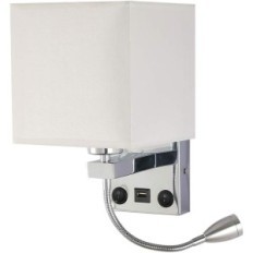 LED-leeslamp Verstelbare Allomn Goose Neck USB Chrome-tentoonstelling