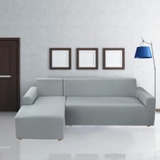 Couverture pour le canapé d'angle Sofa L Forme Jaotto Exposition grise 2 pièces