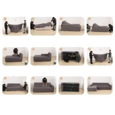 Dekking voor de hoekbank L Vorm Jaotto 2-Piece Grey Exhibition