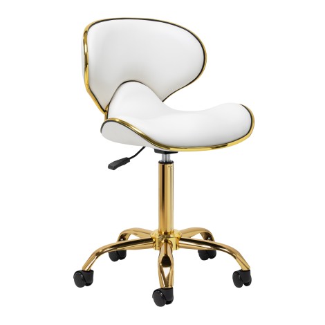 Tabouret cosmétique Gabbiano Q-4599G Blanc — vue latérale