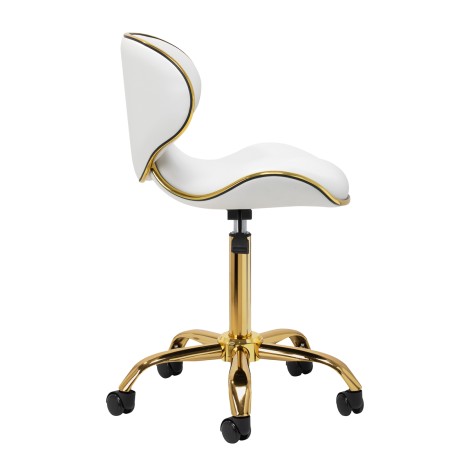 Kosmetikhocker Gabbiano Q-4599G Weißtöne — Seitenansicht