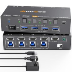 Interruttore KVM HDMI 8K / 60Hz 4K / 144Hz AOOCOO KVM8401BA 4xUSB 3.0