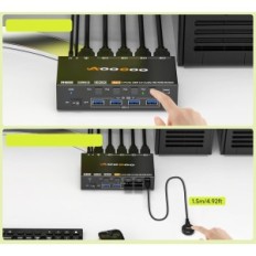 Cambiar KVM HDMI 8K / 60HZ 4K / 144HZ AOOCOO KVM8401BA 4XUSB 3.0