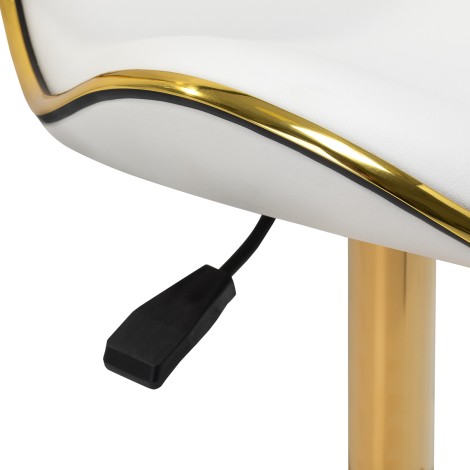 Kosmetikhocker Gabbiano Q-4599G Weißtöne — Detailaufnahme Bedienelemente