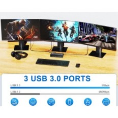 Használt KVM Switch 3 monitorok 4 számítógép, 2xDP 1.4 + HDMI 8K @ 60Hz, USB 3.0