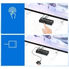 Monitores KVM 3 Monitores 4 Computadores, 2xDP 1.4 + HDMI 8K @ 60Hz, USB 3.0