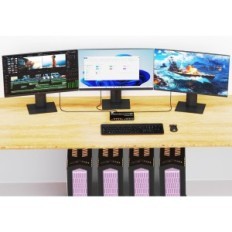 Interrupteur KVM Used 3 Moniteurs 4 ordinateurs, 2xDP 1.4 + HDMI 8K @ 60Hz, USB 3.0