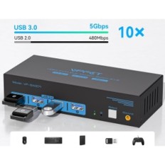 KVM AILVLVNG 4K120HZ HDMI 2XPC 2xMonitor 8K60Hz USB 3.0 Switch koos 2 heitgaasi USB-kaablitega