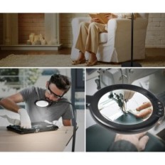 Neišsamame didintuve su lempomis Gaborish W624 12 × LED 3in1 stovo 5 režimai 10 lygių ryškumo paroda