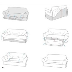 Sofa for 4-person Sofa + Elastic Cover Tianshu