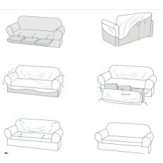 Sofa for 4-person Sofa + Elastic Cover Tianshu